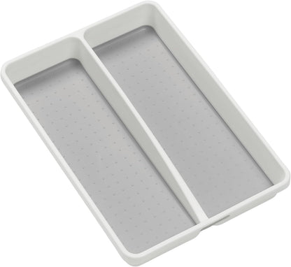 Classic 2 Compartment Compact Utensil Tray, White