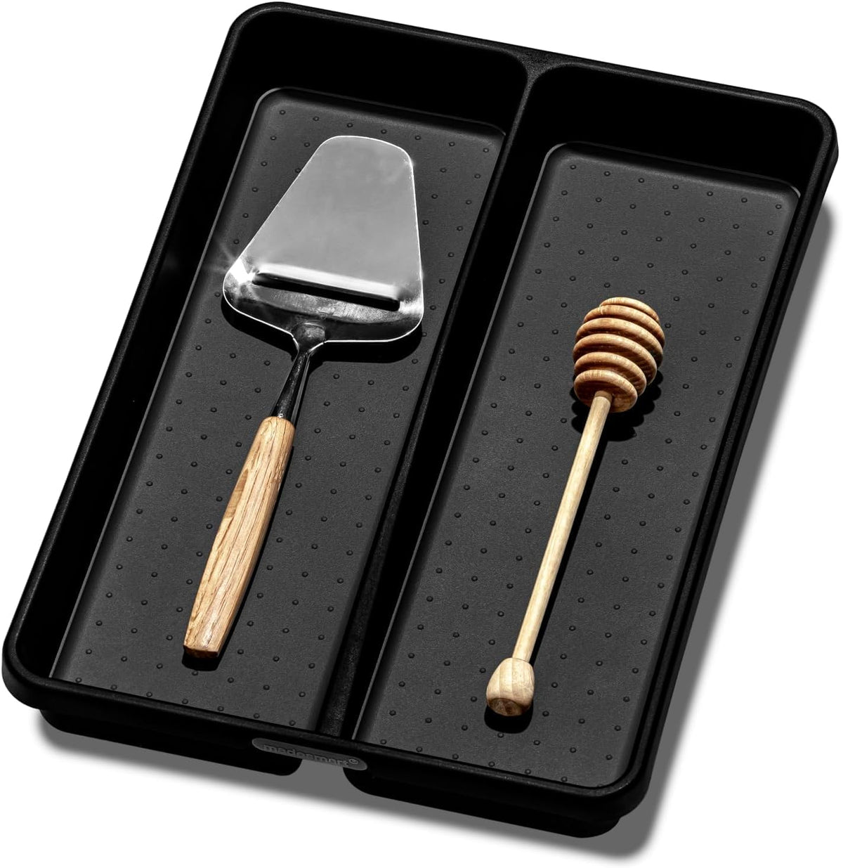 Classic 2 Compartment Compact Utensil Tray, White
