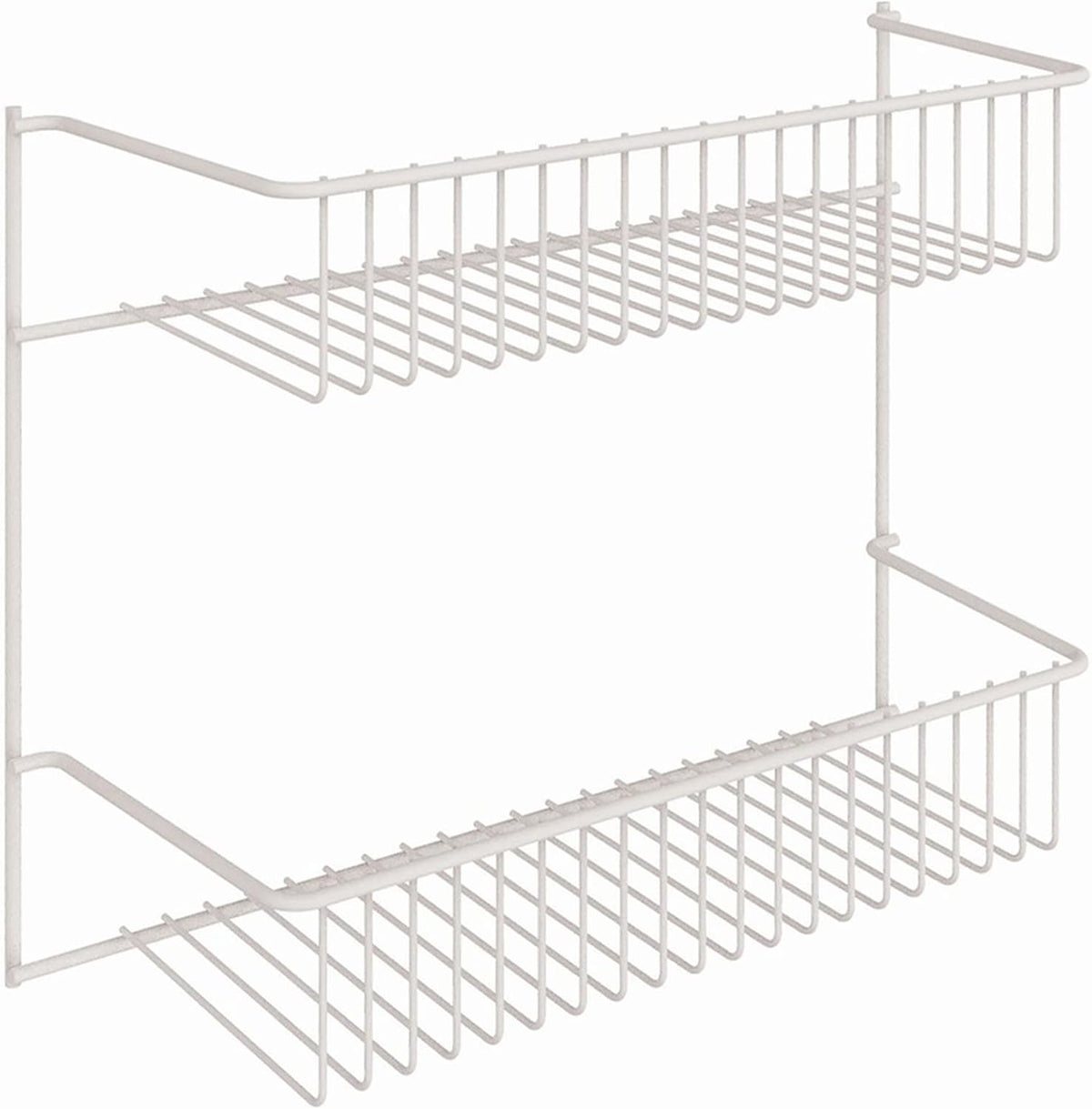 3-Tier Hanging Wall Mounted Metal Rack for Spices, Shelf Storage, Pantry Organization, Laundry, Kitchen, Bathroom, White, 8022