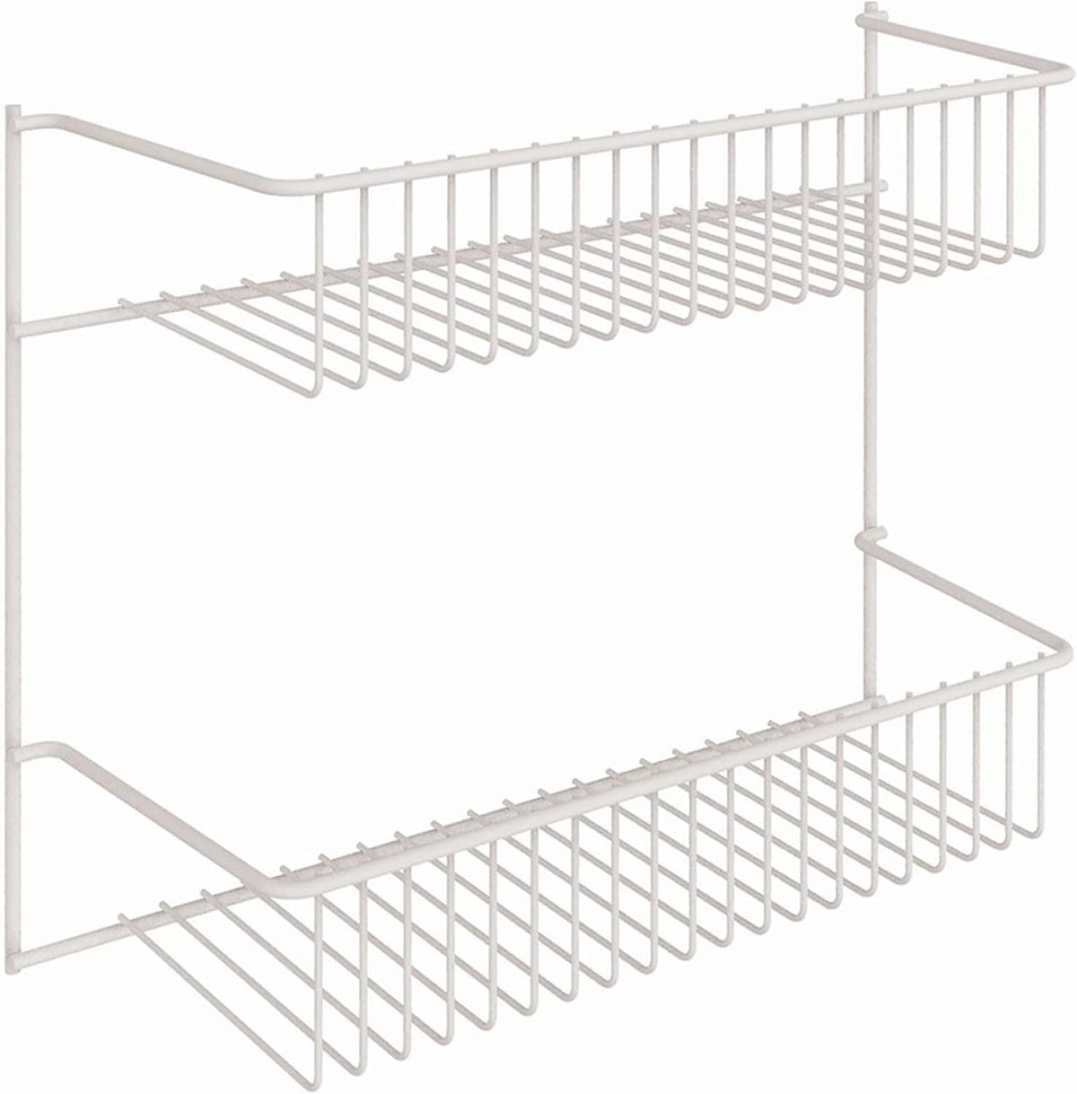 3-Tier Hanging Wall Mounted Metal Rack for Spices, Shelf Storage, Pantry Organization, Laundry, Kitchen, Bathroom, White, 8022