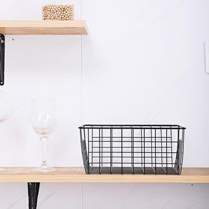 14" Upright Freezer Storage Baskets, White Wire Storage Bins Large Bakset for Freezer, Pantry, Bathroom Organizing, Set of 4