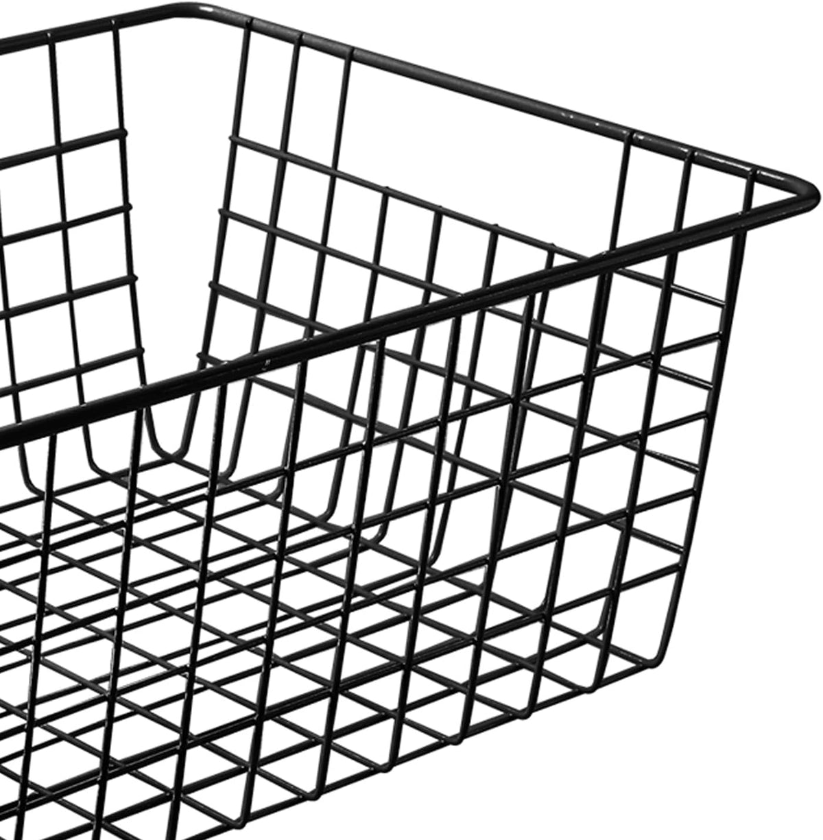 14" Upright Freezer Storage Baskets, White Wire Storage Bins Large Bakset for Freezer, Pantry, Bathroom Organizing, Set of 4