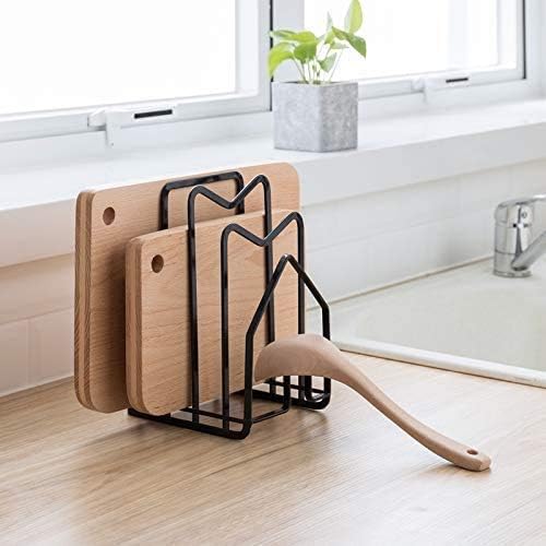 Pot Lid Organizer Cutting Board Holder Inside Cabinet 304 Stainless Steel Pot and Pan Organizer Under Cabinet Cookie Sheet Bakeware Serving Tray Cooling Rack Stand Kitchen Countertop Matte Gold