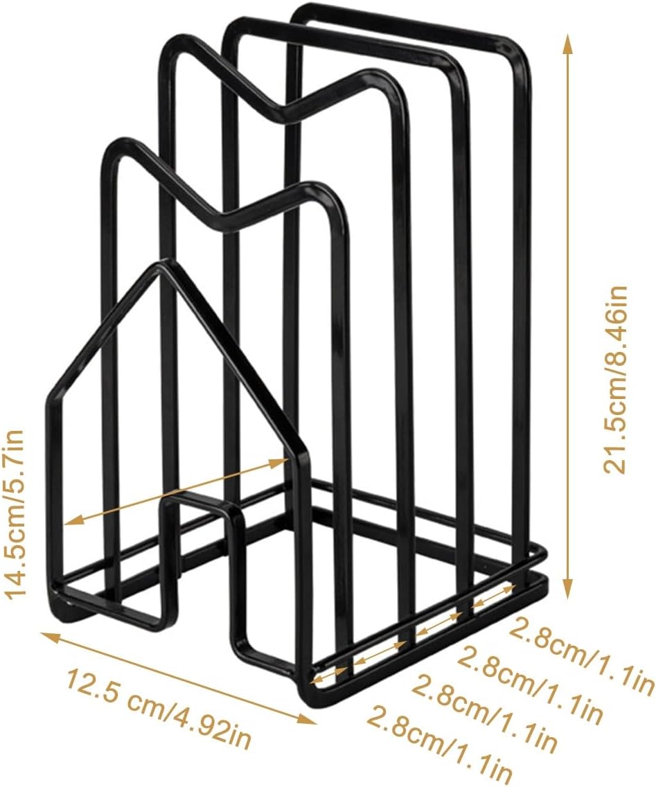 Pot Lid Organizer Cutting Board Holder Inside Cabinet 304 Stainless Steel Pot and Pan Organizer Under Cabinet Cookie Sheet Bakeware Serving Tray Cooling Rack Stand Kitchen Countertop Matte Gold