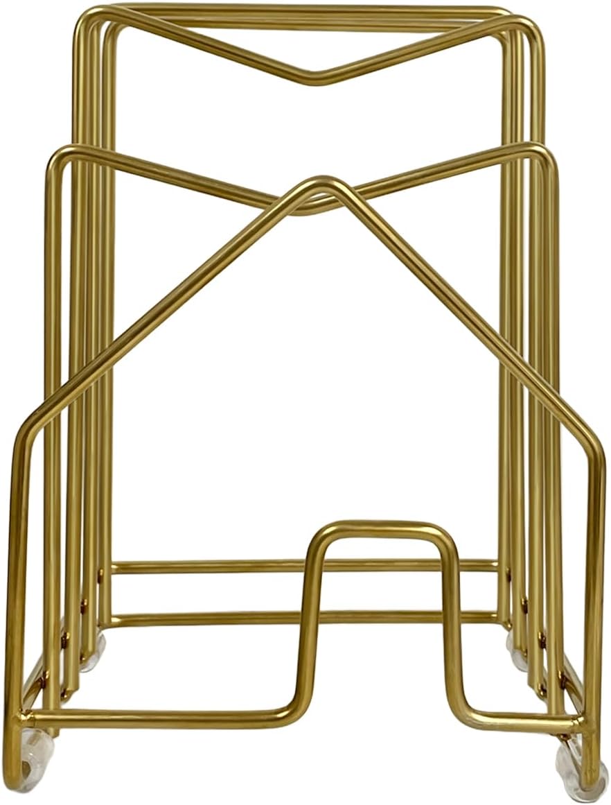 Pot Lid Organizer Cutting Board Holder Inside Cabinet 304 Stainless Steel Pot and Pan Organizer Under Cabinet Cookie Sheet Bakeware Serving Tray Cooling Rack Stand Kitchen Countertop Matte Gold