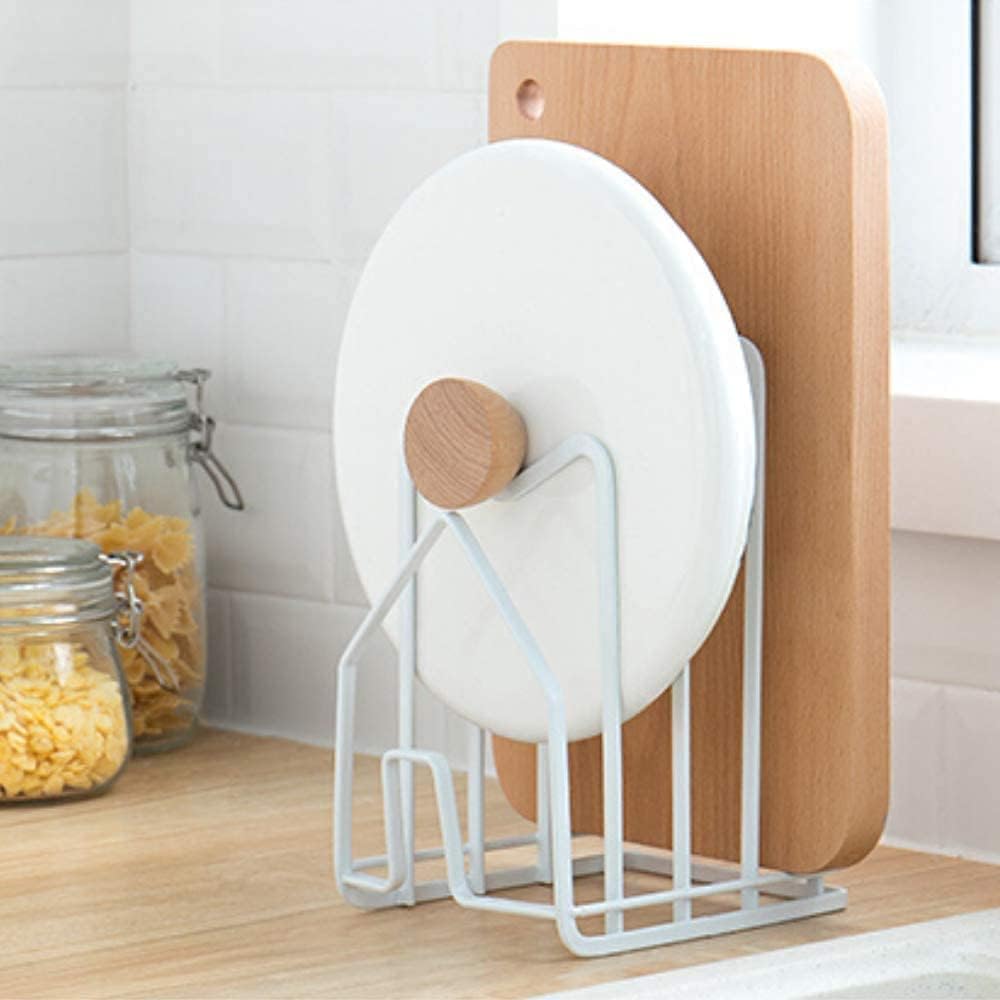 Pot Lid Organizer Cutting Board Holder Inside Cabinet 304 Stainless Steel Pot and Pan Organizer Under Cabinet Cookie Sheet Bakeware Serving Tray Cooling Rack Stand Kitchen Countertop Matte Gold