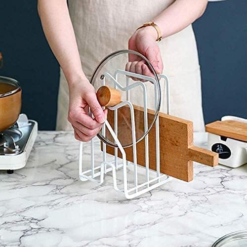Pot Lid Organizer Cutting Board Holder Inside Cabinet 304 Stainless Steel Pot and Pan Organizer Under Cabinet Cookie Sheet Bakeware Serving Tray Cooling Rack Stand Kitchen Countertop Matte Gold