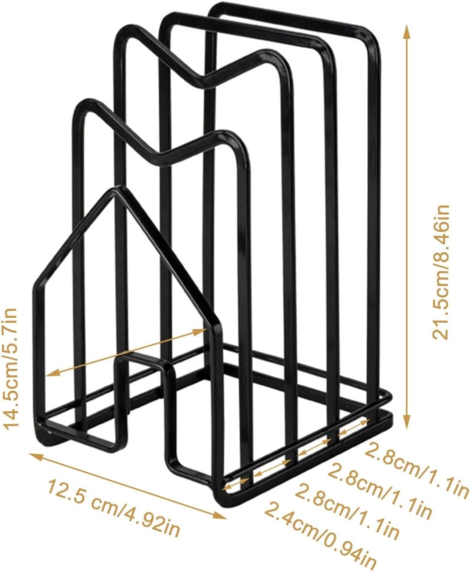Pot Lid Organizer Cutting Board Holder Inside Cabinet 304 Stainless Steel Pot and Pan Organizer Under Cabinet Cookie Sheet Bakeware Serving Tray Cooling Rack Stand Kitchen Countertop Matte Gold