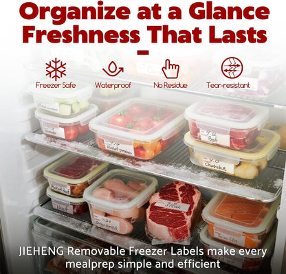 350Pcs Removable Freezer Labels for Food Storage,1x3 inch Easy Peel Off Labels with 2 Colors(350)