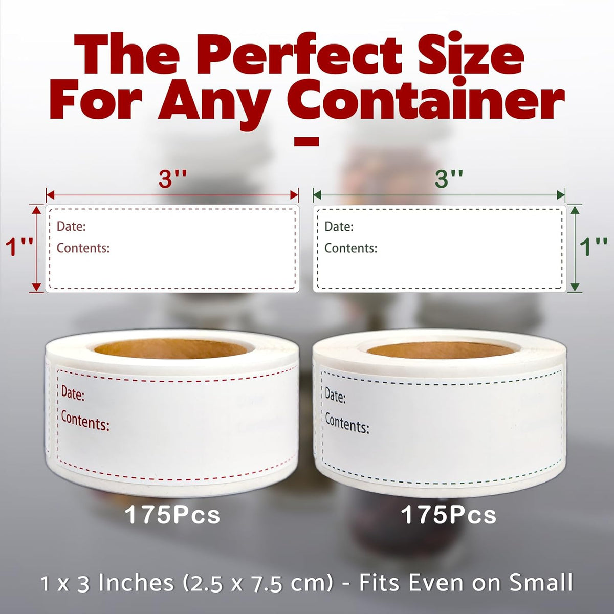 350Pcs Removable Freezer Labels for Food Storage,1x3 inch Easy Peel Off Labels with 2 Colors(350)