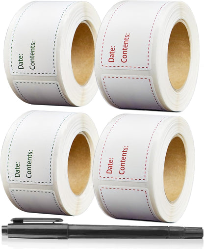 350Pcs Removable Freezer Labels for Food Storage,1x3 inch Easy Peel Off Labels with 2 Colors(350)
