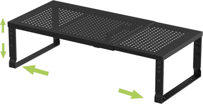 Jojocross Expandable Adjustable Stackable Kitchen Organizer, Spice Rack,Metal Pantry Storage Shelves Racks,Counter Shelf for Cabinets, Countertop, Cupboard (Large/Black)