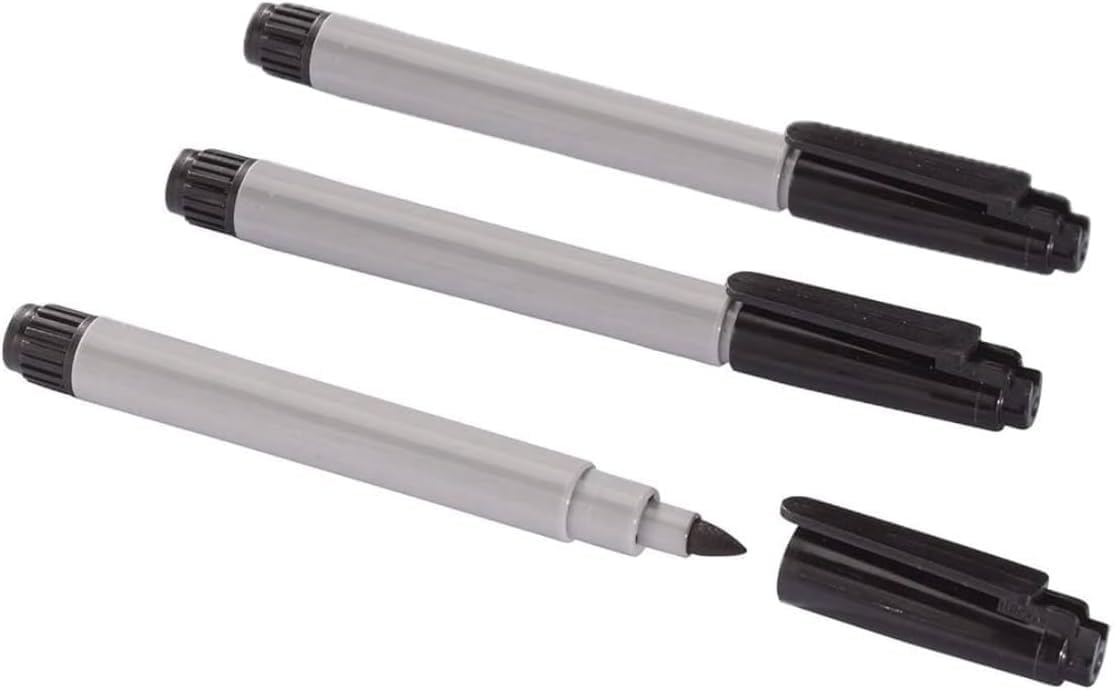 Permanent Freezer Marker Set of 3 – Waterproof Fast-Drying Black Fine Bullet Tip Ink Pens for Food Labeling, Fridge & Freezer Storage, Lab & Kitchen Use, & General Organization