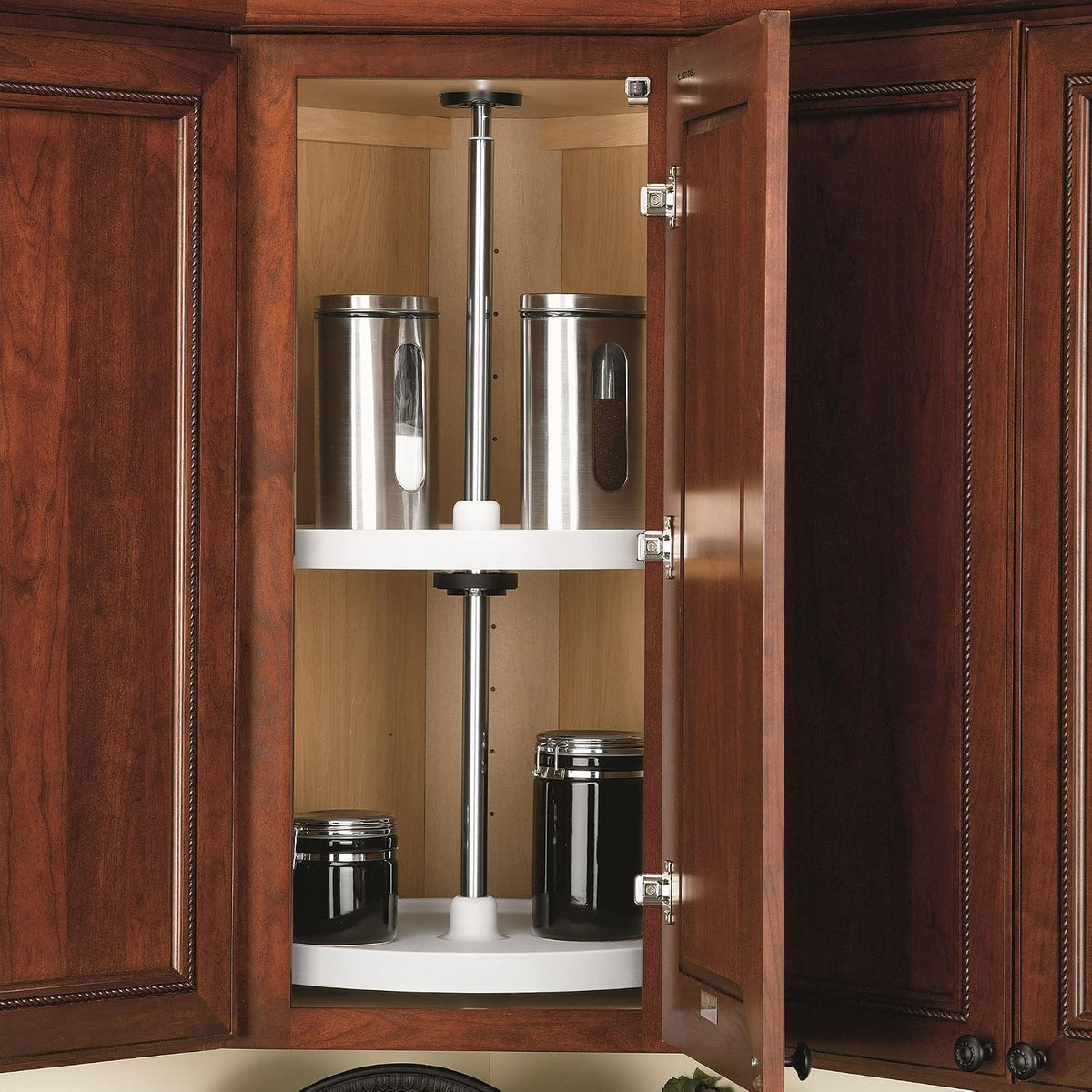 28" Full-Circle Dual Tier Lazy Susan for Corner Base Cabinets