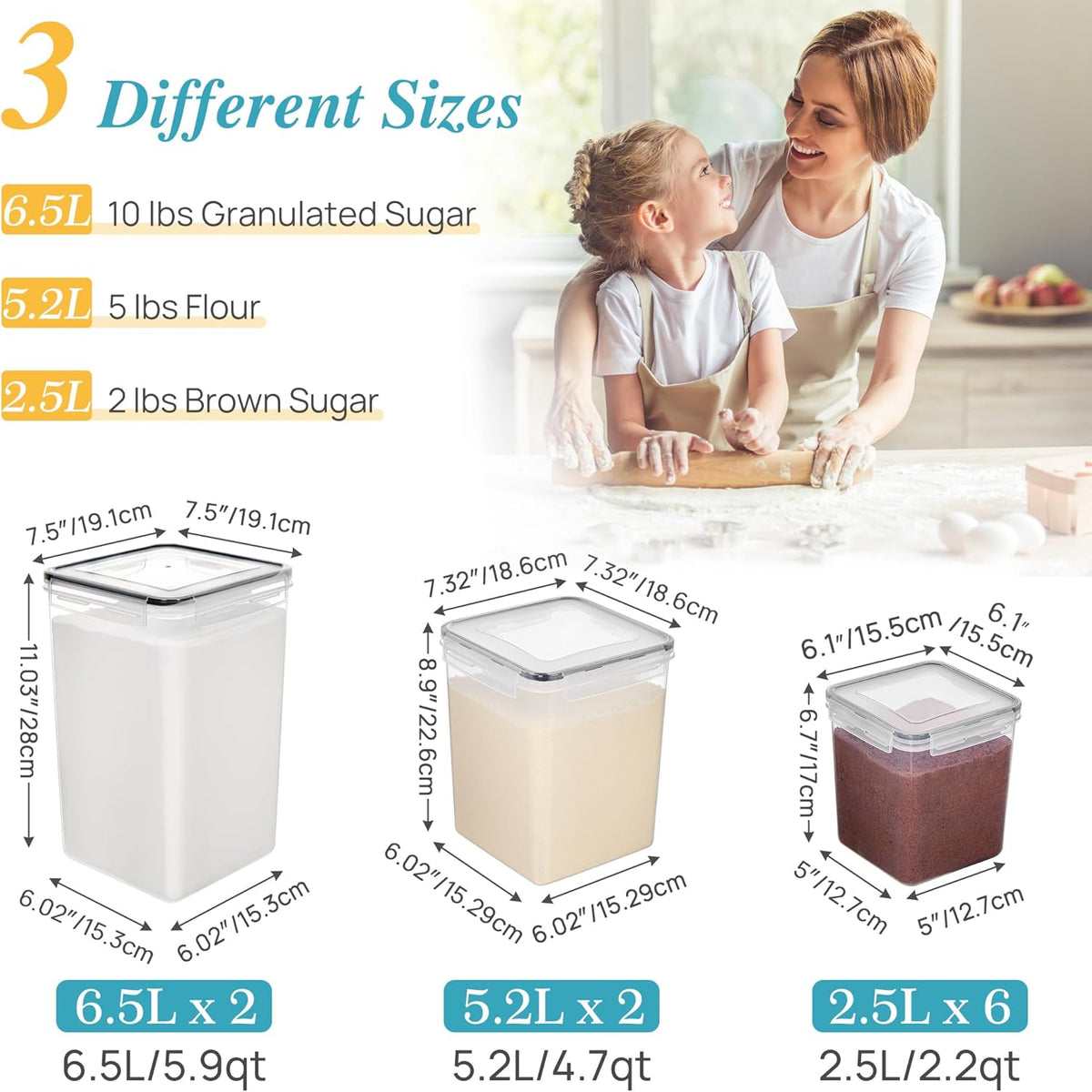 10 PCS Flour and Sugar Storage Container Sets for Advanced Baker