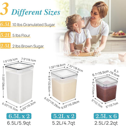 10 PCS Flour and Sugar Storage Container Sets for Advanced Baker