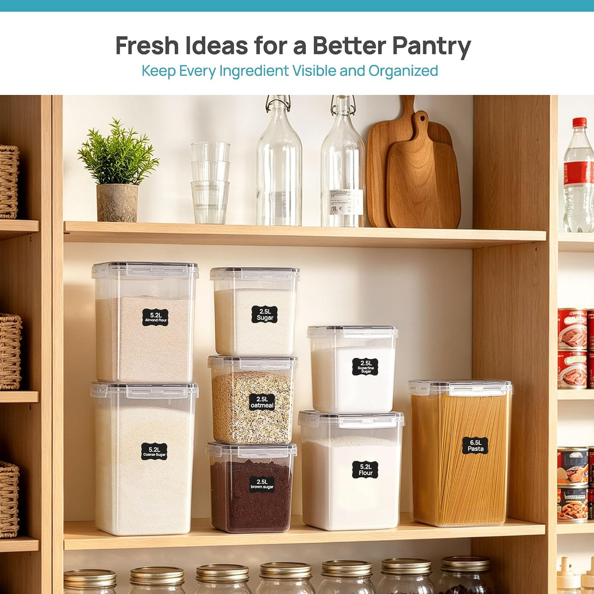 10 PCS Flour and Sugar Storage Container Sets for Advanced Baker
