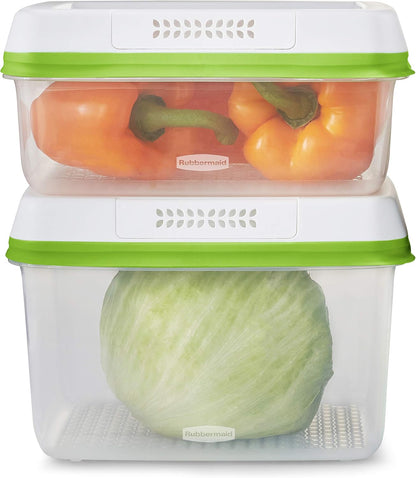 FreshWorks Produce Saver, Medium and Large Storage Containers, 8-Piece Set, Set of 4, Med & Lg, Clear