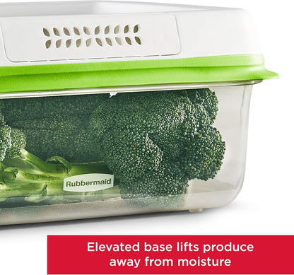 FreshWorks Produce Saver, Medium and Large Storage Containers, 8-Piece Set, Set of 4, Med & Lg, Clear