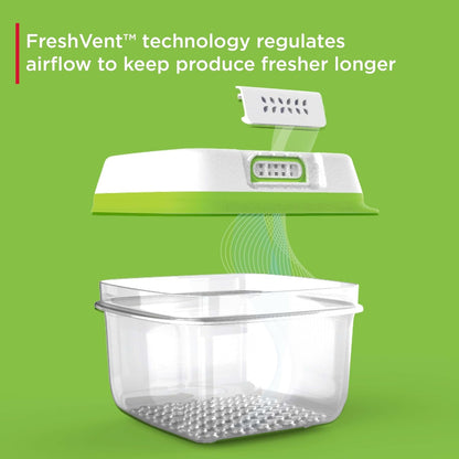 FreshWorks Produce Saver, Medium and Large Storage Containers, 8-Piece Set, Set of 4, Med & Lg, Clear