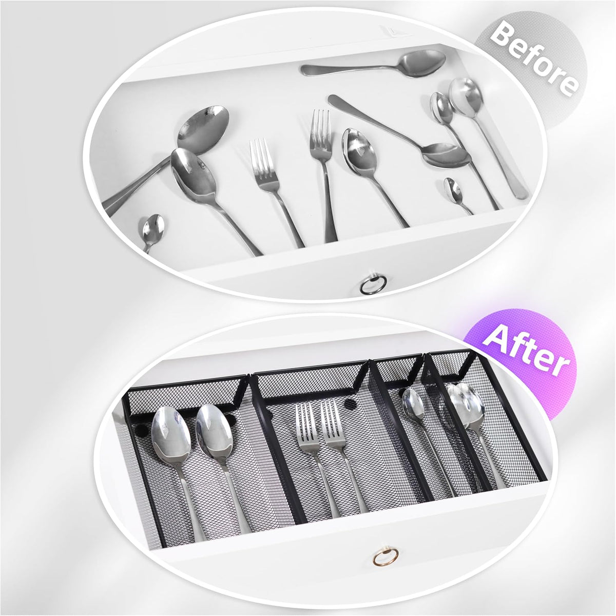 Large Clear Plastic Drawer Organizer Tray Cutlery Utensil Makeups Drawer Organizers 12" X 6"