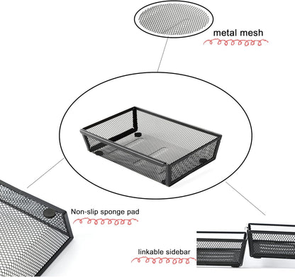 Large Clear Plastic Drawer Organizer Tray Cutlery Utensil Makeups Drawer Organizers 12" X 6"