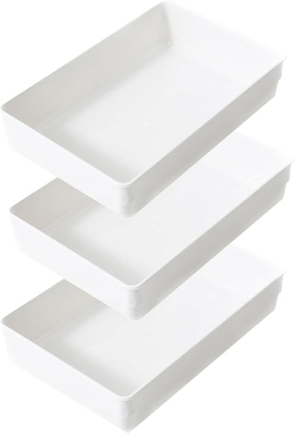 Large Clear Plastic Drawer Organizer Tray Cutlery Utensil Makeups Drawer Organizers 12" X 6"