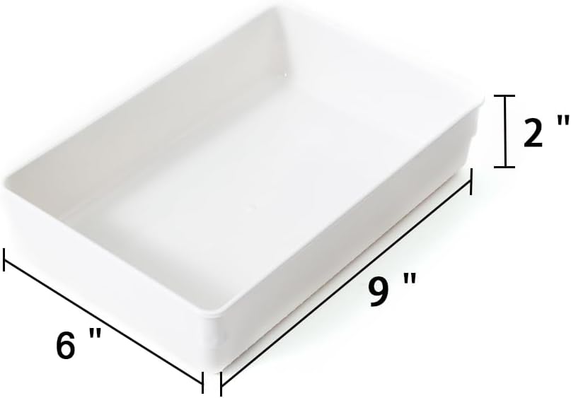 Large Clear Plastic Drawer Organizer Tray Cutlery Utensil Makeups Drawer Organizers 12" X 6"