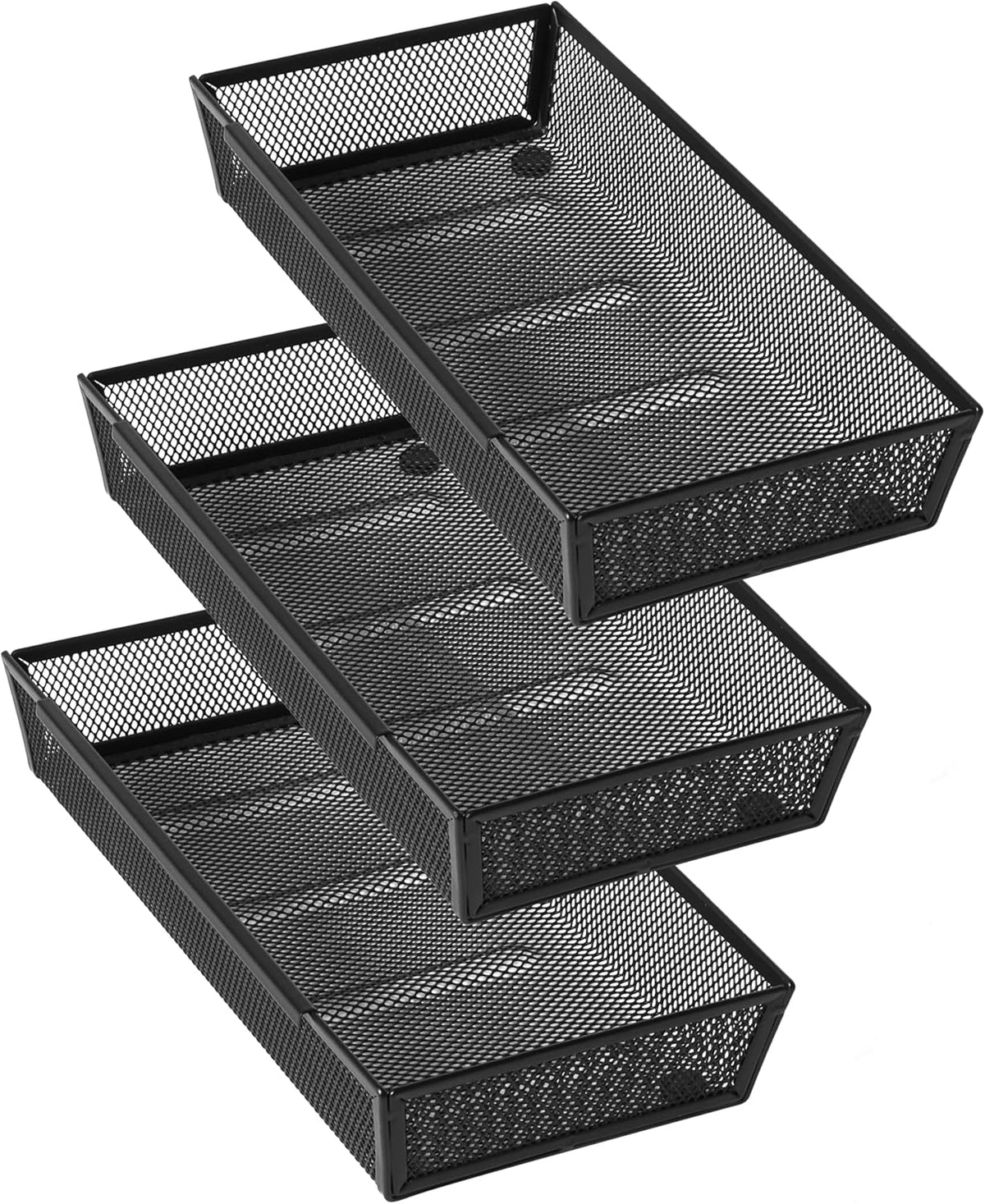 Large Clear Plastic Drawer Organizer Tray Cutlery Utensil Makeups Drawer Organizers 12" X 6"