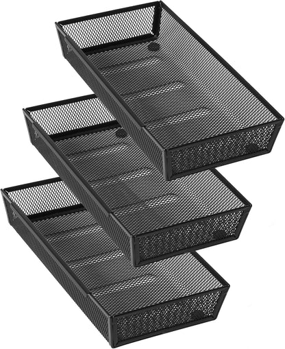 Large Clear Plastic Drawer Organizer Tray Cutlery Utensil Makeups Drawer Organizers 12" X 6"