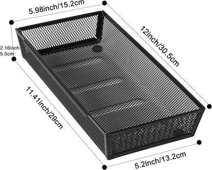 Large Clear Plastic Drawer Organizer Tray Cutlery Utensil Makeups Drawer Organizers 12" X 6"