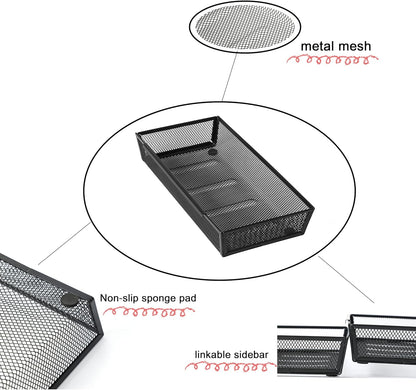 Large Clear Plastic Drawer Organizer Tray Cutlery Utensil Makeups Drawer Organizers 12" X 6"