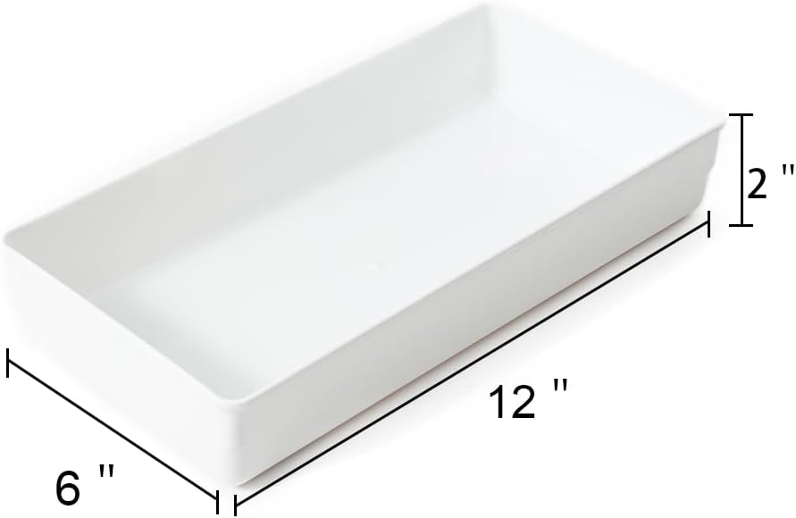 Large Clear Plastic Drawer Organizer Tray Cutlery Utensil Makeups Drawer Organizers 12" X 6"