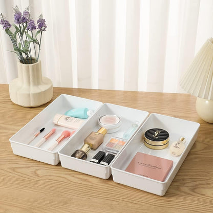 Large Clear Plastic Drawer Organizer Tray Cutlery Utensil Makeups Drawer Organizers 12" X 6"