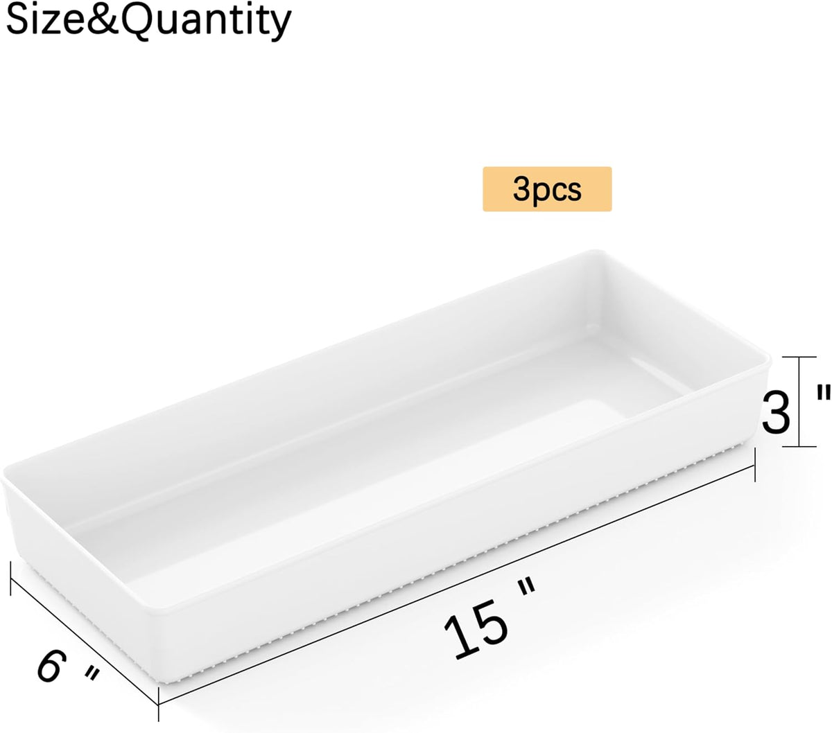 Large Clear Plastic Drawer Organizer Tray Cutlery Utensil Makeups Drawer Organizers 12" X 6"