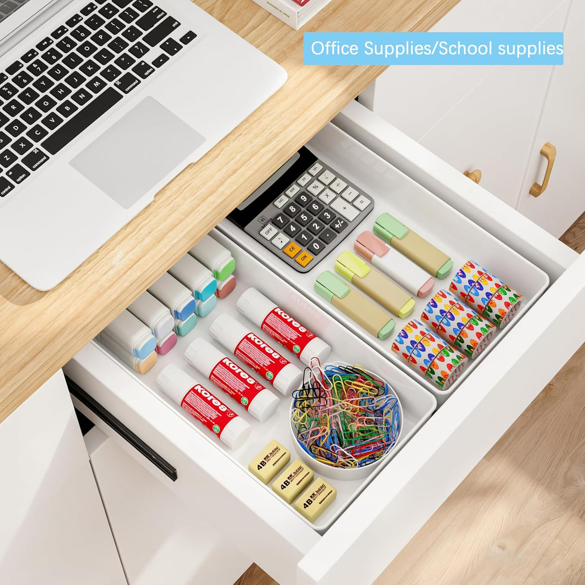 Large Clear Plastic Drawer Organizer Tray Cutlery Utensil Makeups Drawer Organizers 12" X 6"