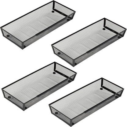 Large Clear Plastic Drawer Organizer Tray Cutlery Utensil Makeups Drawer Organizers 12" X 6"