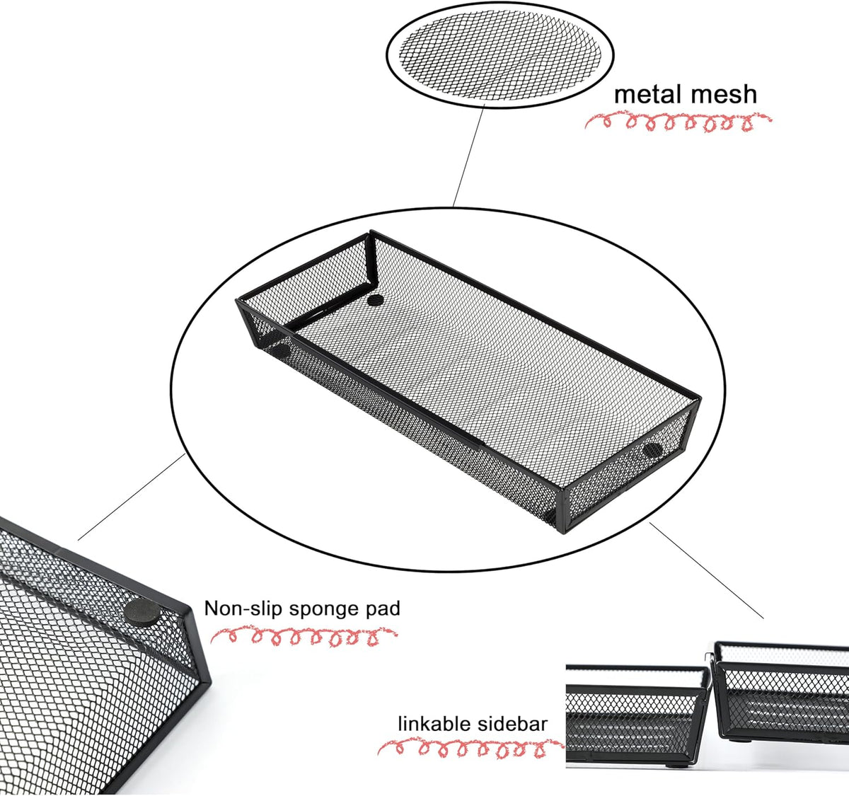 Large Clear Plastic Drawer Organizer Tray Cutlery Utensil Makeups Drawer Organizers 12" X 6"