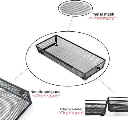 Large Clear Plastic Drawer Organizer Tray Cutlery Utensil Makeups Drawer Organizers 12" X 6"