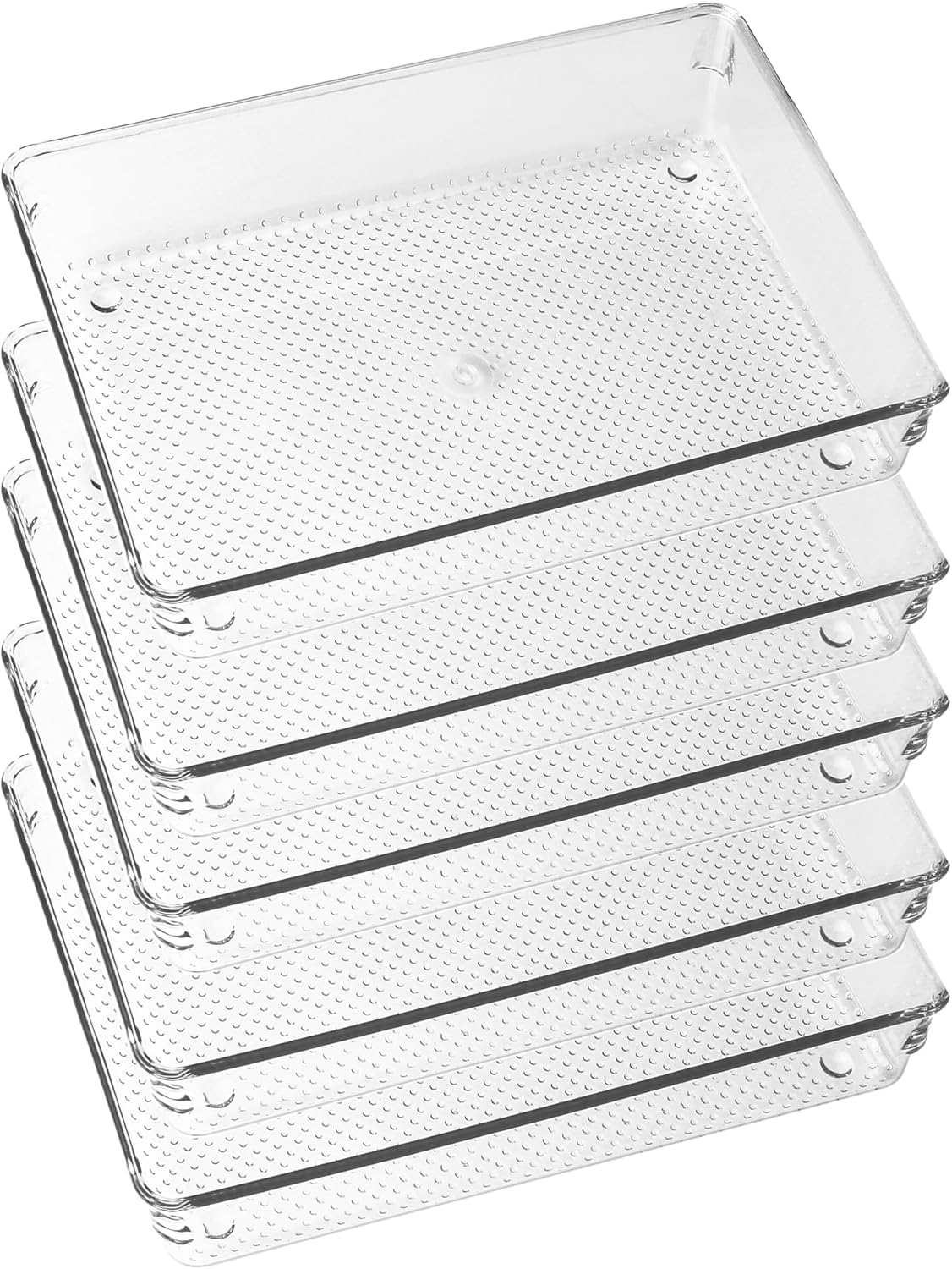 Large Clear Plastic Drawer Organizer Tray Cutlery Utensil Makeups Drawer Organizers 12" X 6"