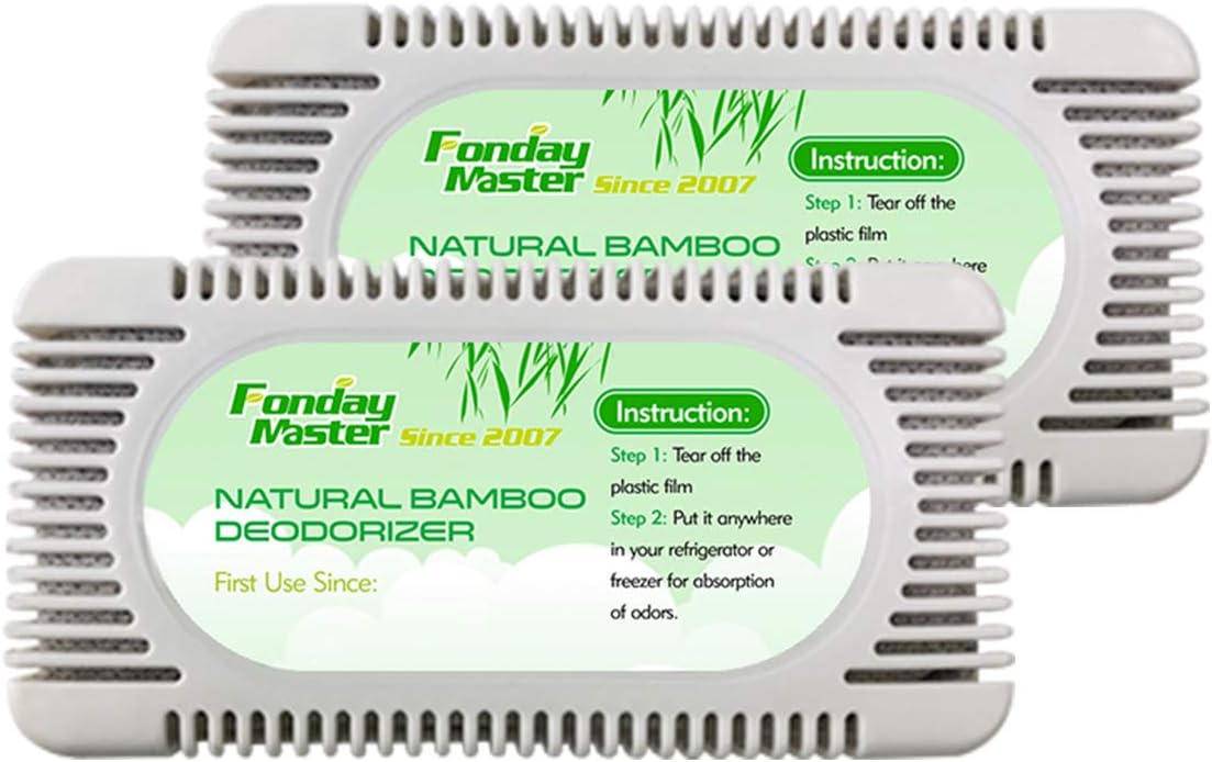 2Packs Bamboo Charcoal Refrigerator Deodorizer, Odor Eliminator