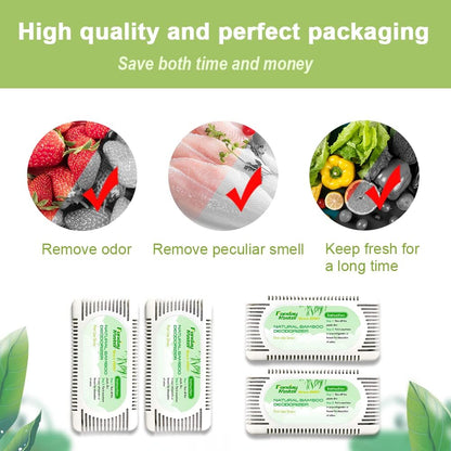 2Packs Bamboo Charcoal Refrigerator Deodorizer, Odor Eliminator