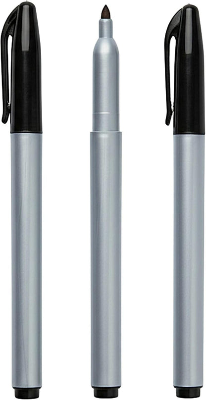 Permanent Freezer Marker Set of 2 – Waterproof Fast-Drying Black Ink Pens with Chisel Tip for Food Labeling, Fridge & Freezer Storage, Kitchen & Lab Use & General Organization.