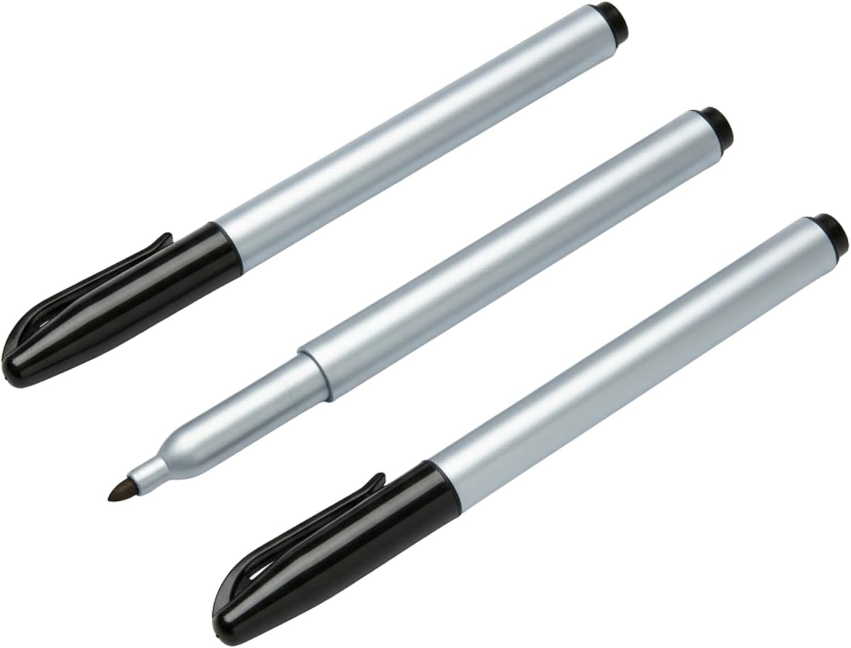 Permanent Freezer Marker Set of 2 – Waterproof Fast-Drying Black Ink Pens with Chisel Tip for Food Labeling, Fridge & Freezer Storage, Kitchen & Lab Use & General Organization.