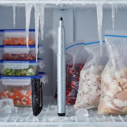 Permanent Freezer Marker Set of 2 – Waterproof Fast-Drying Black Ink Pens with Chisel Tip for Food Labeling, Fridge & Freezer Storage, Kitchen & Lab Use & General Organization.