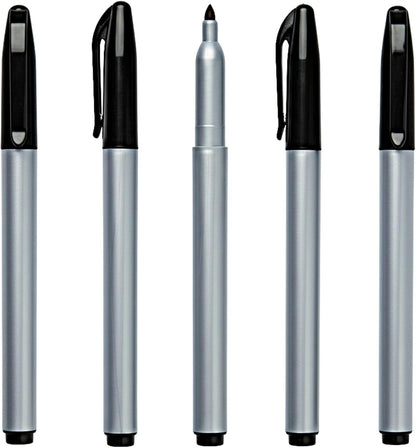 Permanent Freezer Marker Set of 2 – Waterproof Fast-Drying Black Ink Pens with Chisel Tip for Food Labeling, Fridge & Freezer Storage, Kitchen & Lab Use & General Organization.
