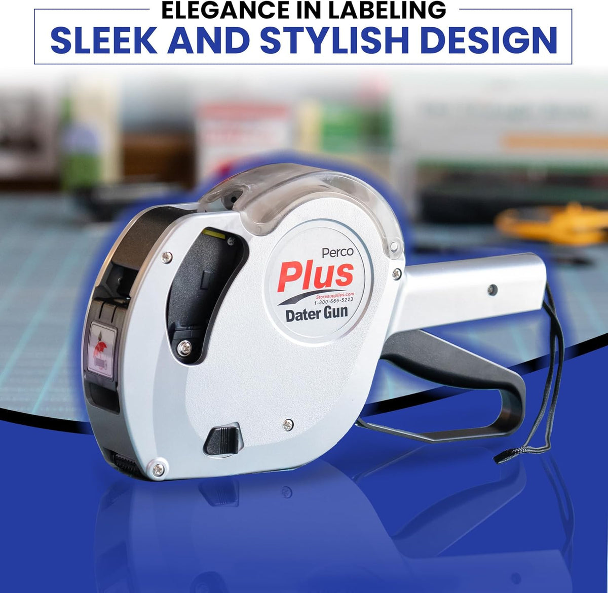 Plus 1-Line Date Marking Gun with Labels Kit - Compares to Monarch 1131-01 Band Includes 1-Line 8-Character Band Date Labeler Gun, 9,000 Blank White Labels, a Label Scraper, and an Extra Inker