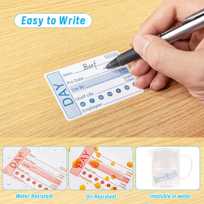 2 Rolls Freezer Labels, 600 Removable Food Date Stickers, 2 x 3 Inch | Blue & Red Rolls, Easy To Write, Strong Adhesive, Removes Cleanly, For Containers, Bags, Boxes, Home Or Restaurant Use