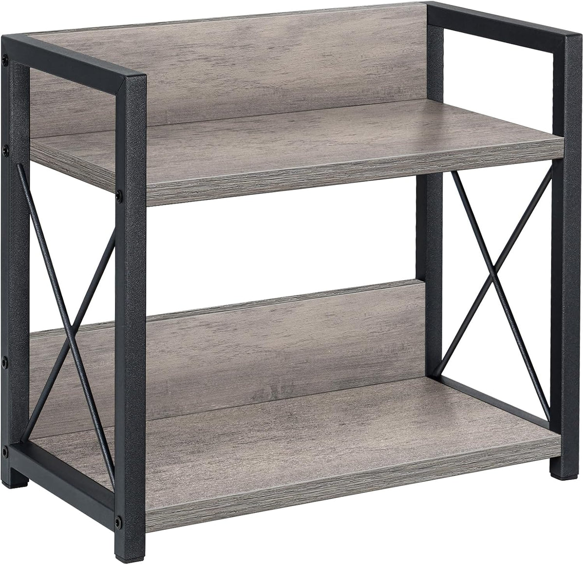 Countertop Shelf Organizer, 2 Tier Kitchen Spice Rack for Countertop, Wood Coffee Counter Shelf Organizer for Home (Brown, S)