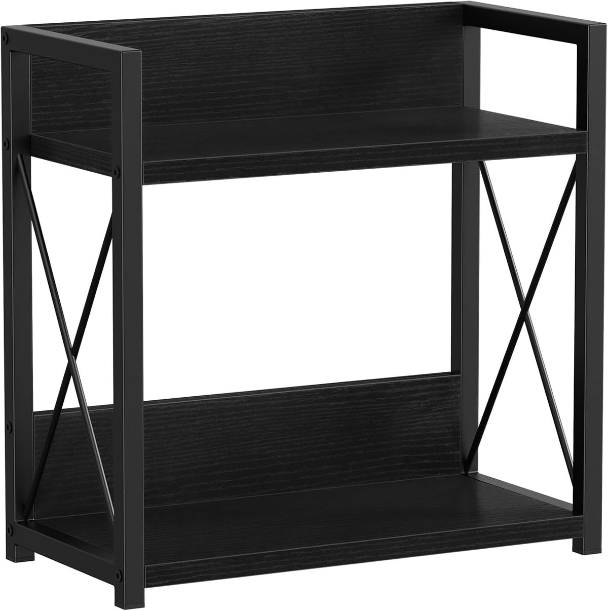 Countertop Shelf Organizer, 2 Tier Kitchen Spice Rack for Countertop, Wood Coffee Counter Shelf Organizer for Home (Brown, S)